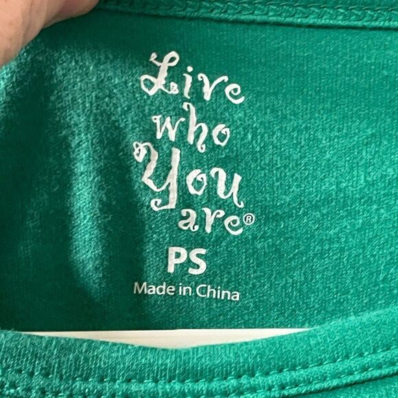 Live Who You Are Green Christmas Cardinal Long Sleeve Top PS - Picture 4 of 8